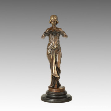 Femme Collection Petite Taille Bronze Sculpture Fée Décor En Laiton Statue TPE-893/895/896